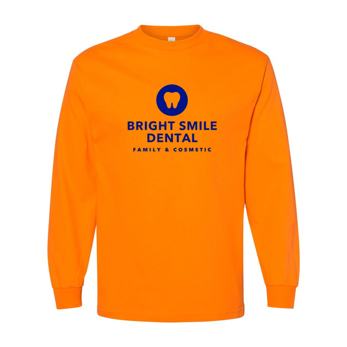 American Apparel Unisex Heavyweight Cotton Long Sleeve Tee - Orange - Front