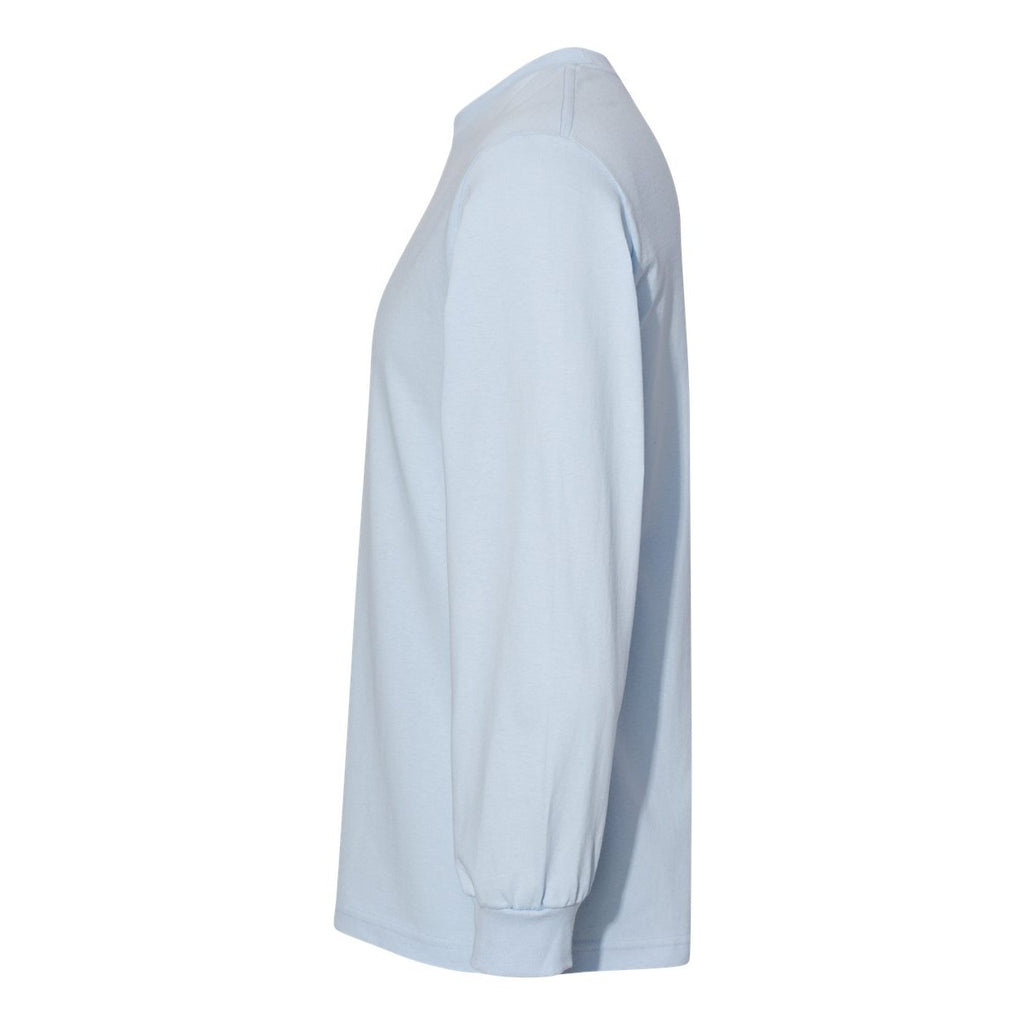 American Apparel Unisex Heavyweight Cotton Long Sleeve Tee - Powder Blue - Direct Side