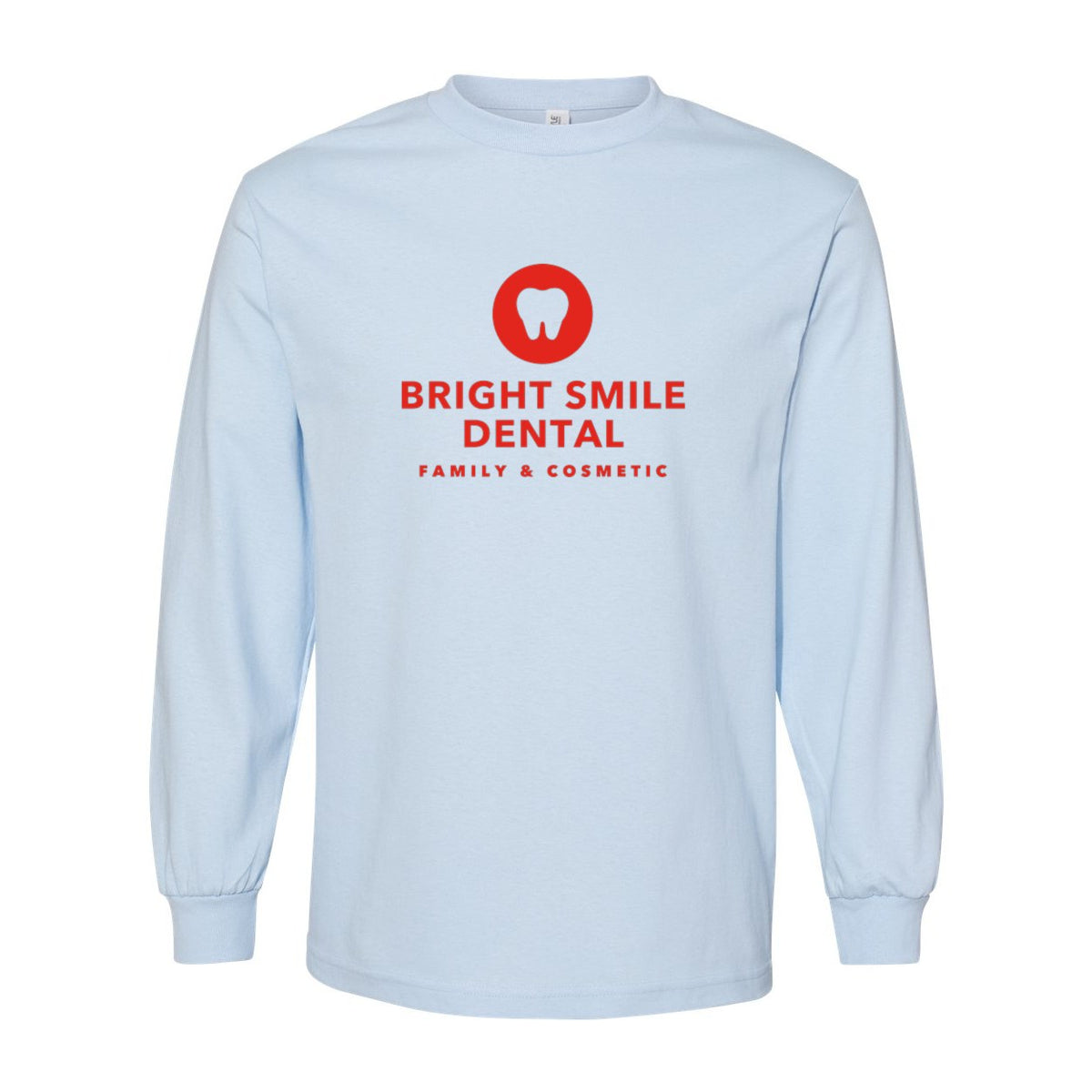 American Apparel Unisex Heavyweight Cotton Long Sleeve Tee - Powder Blue - Front