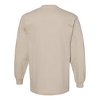 American Apparel Unisex Heavyweight Cotton Long Sleeve Tee - Sand - Back