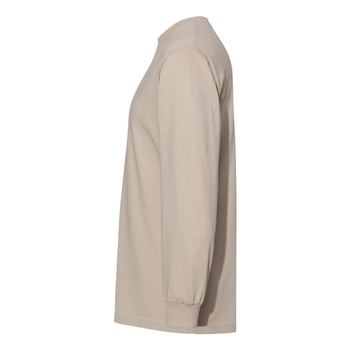 American Apparel Unisex Heavyweight Cotton Long Sleeve Tee - Sand - Direct Side