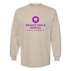 American Apparel Unisex Heavyweight Cotton Long Sleeve Tee - Sand - Front