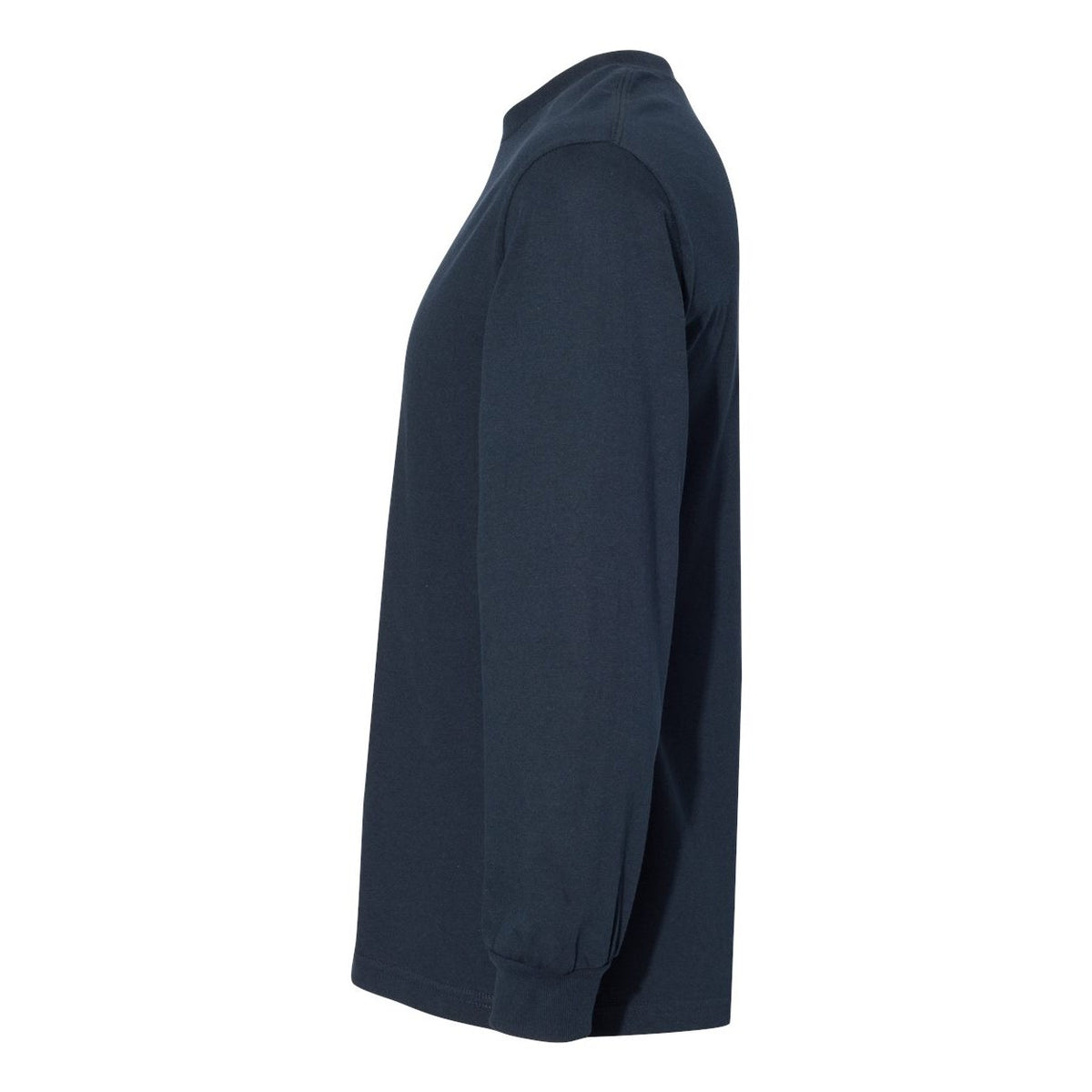 American Apparel Unisex Heavyweight Cotton Long Sleeve Tee - True Navy - Direct Side