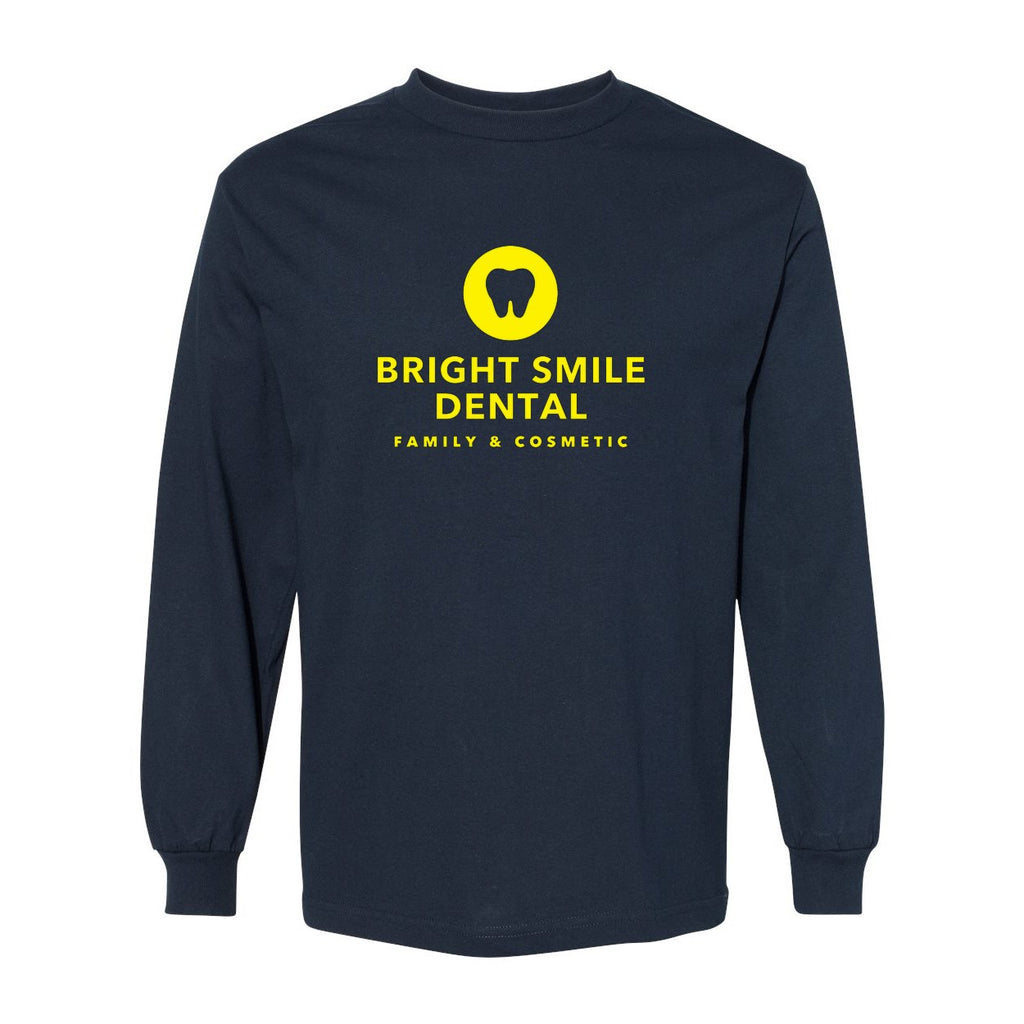 American Apparel Unisex Heavyweight Cotton Long Sleeve Tee - True Navy - Front