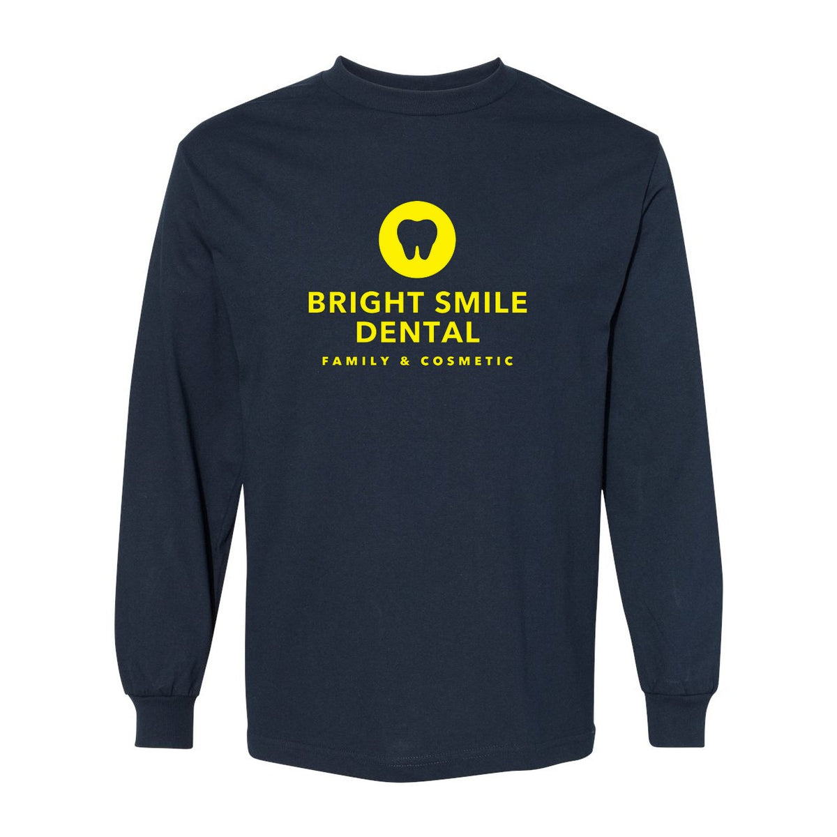 American Apparel Unisex Heavyweight Cotton Long Sleeve Tee - True Navy - Front