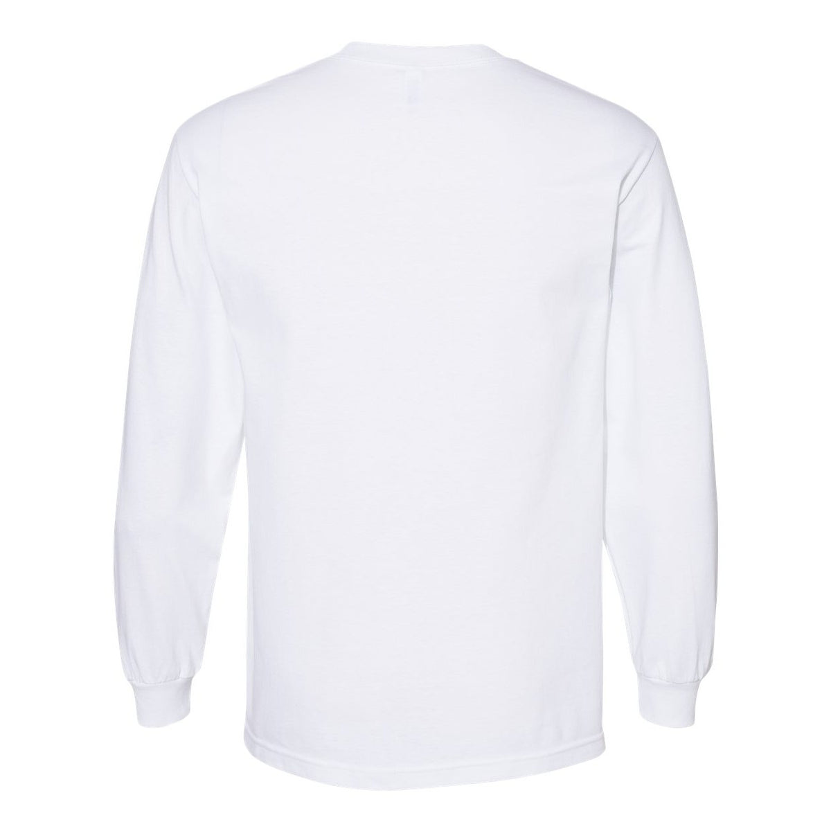 American Apparel Unisex Heavyweight Cotton Long Sleeve Tee - White - Back