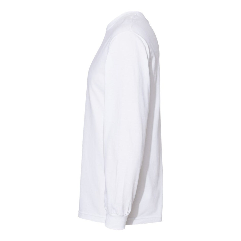 American Apparel Unisex Heavyweight Cotton Long Sleeve Tee - White - Direct Side