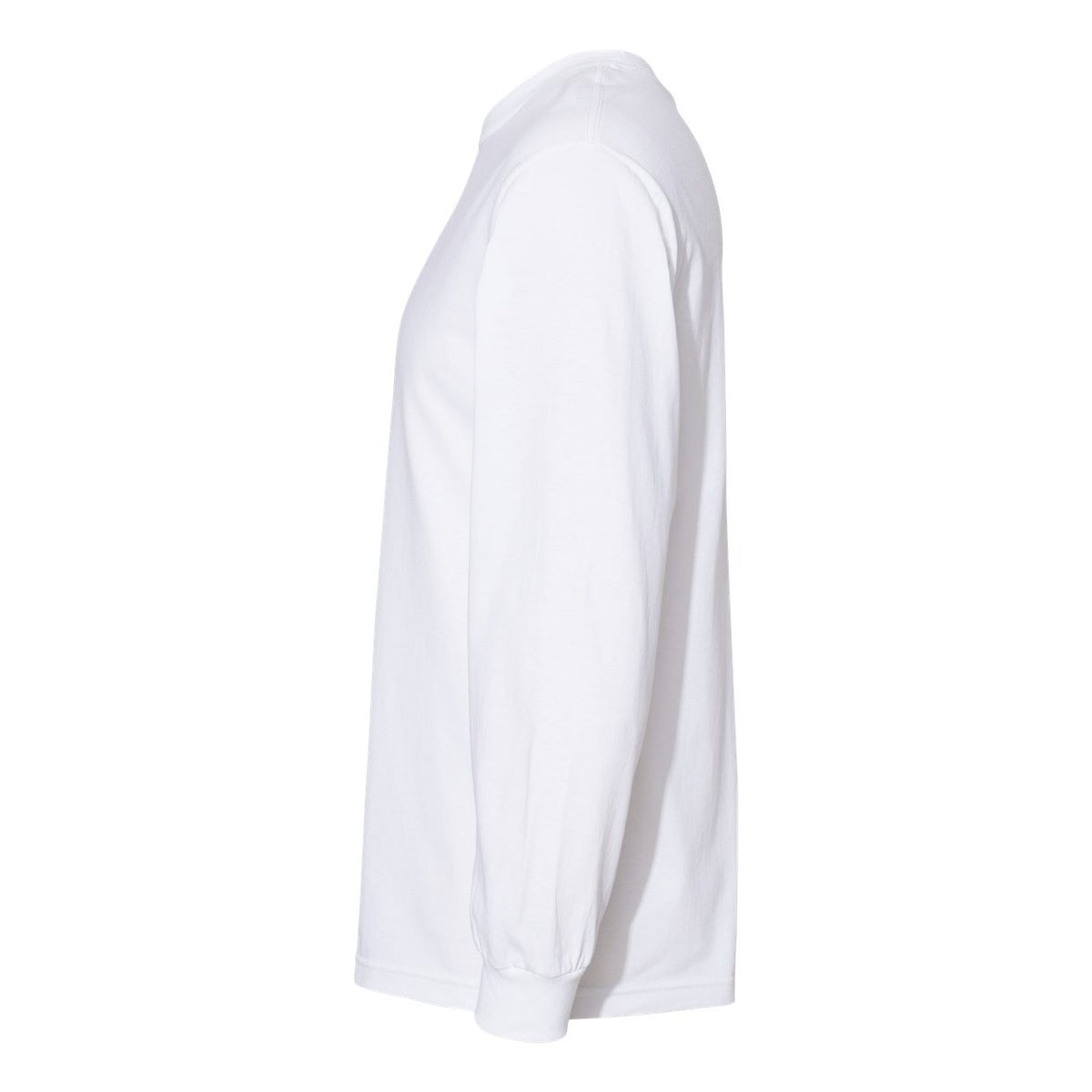 American Apparel Unisex Heavyweight Cotton Long Sleeve Tee - White - Direct Side