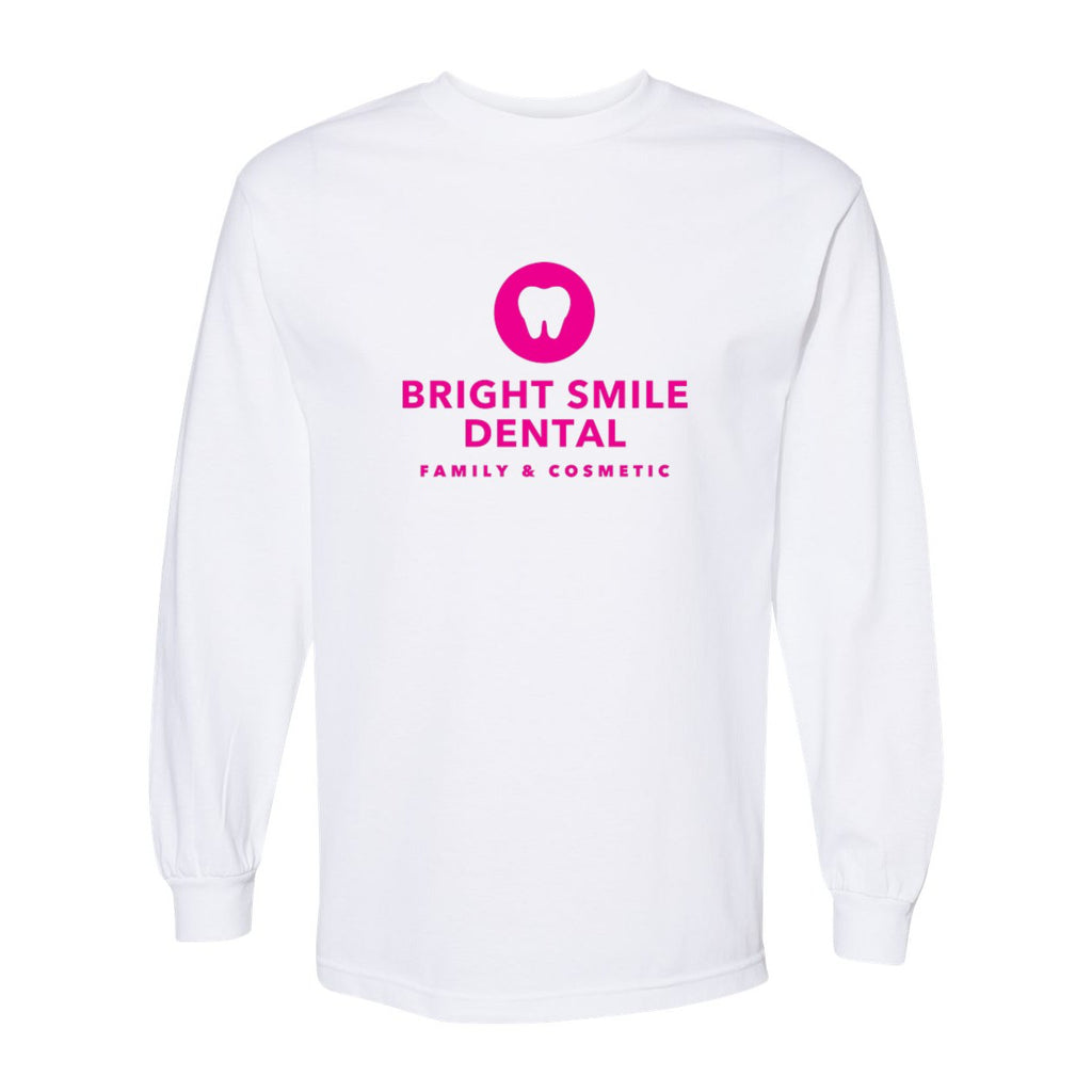 American Apparel Unisex Heavyweight Cotton Long Sleeve Tee - White - Front