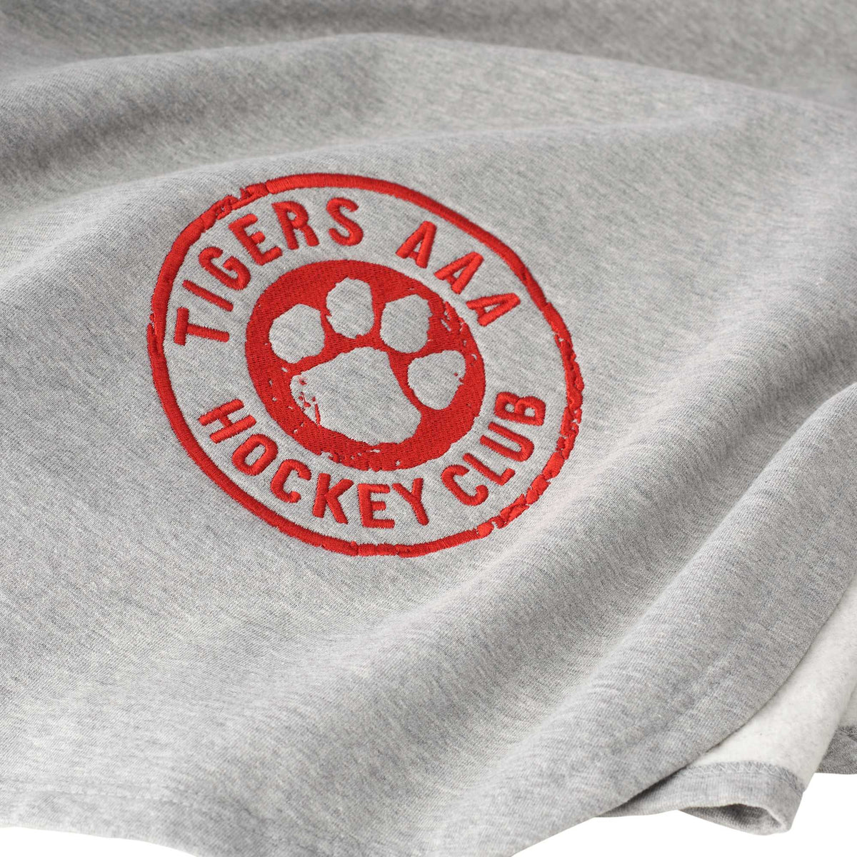 American Giant Campfire Fleece Blanket, Made in USA Embroidery - Athletic Heather - Detail 2