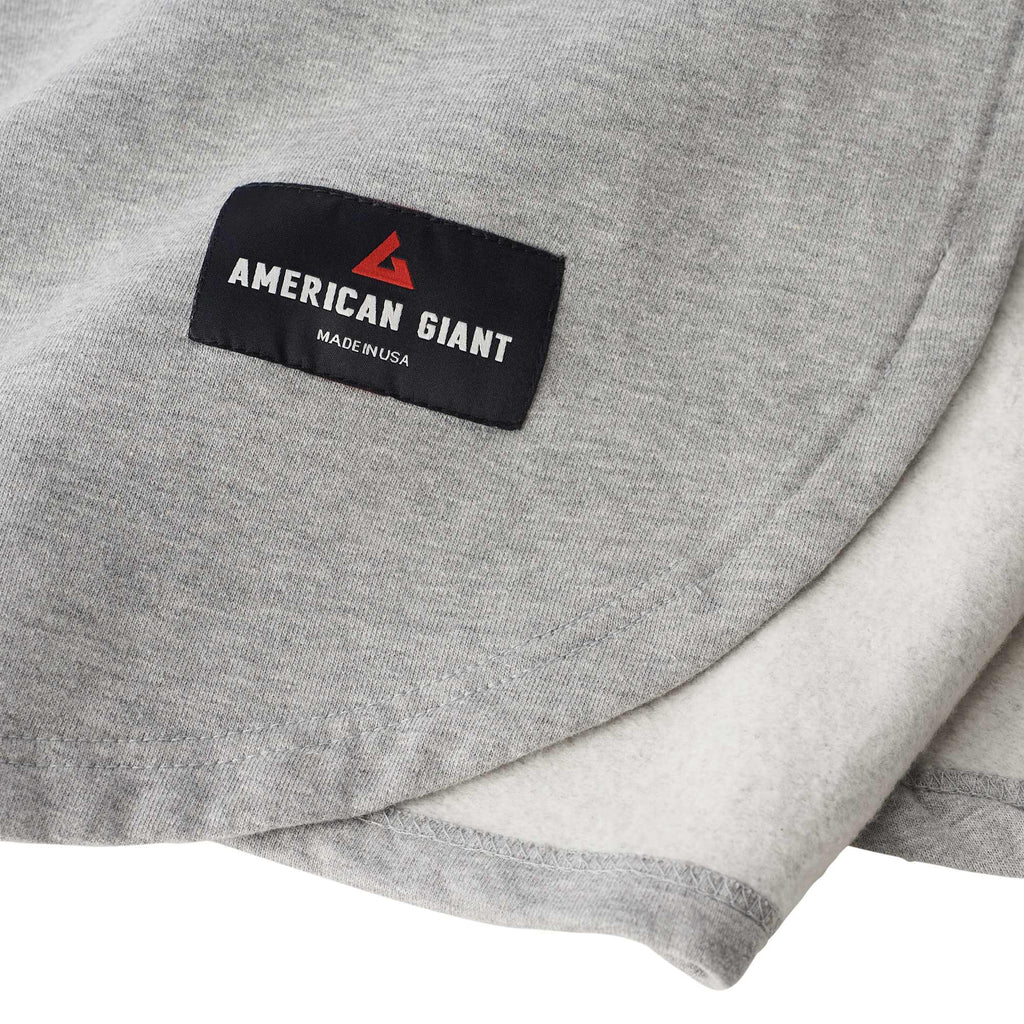 American Giant Campfire Fleece Blanket, Made in USA Embroidery - Athletic Heather - Detail 4