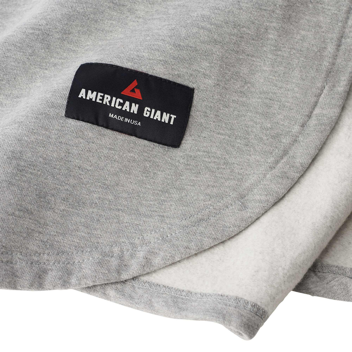 American Giant Campfire Fleece Blanket, Made in USA Embroidery - Athletic Heather - Detail 4