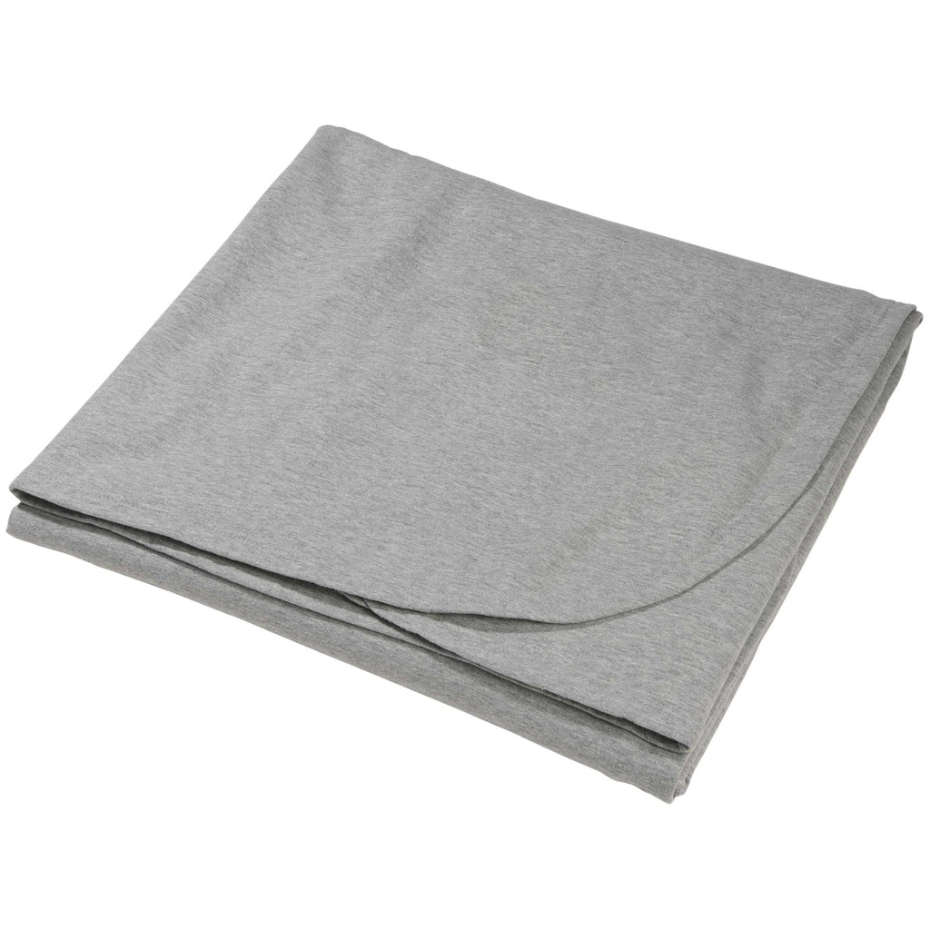 American Giant Campfire Fleece Blanket, Made in USA Embroidery - Athletic Heather - Left Angle 3