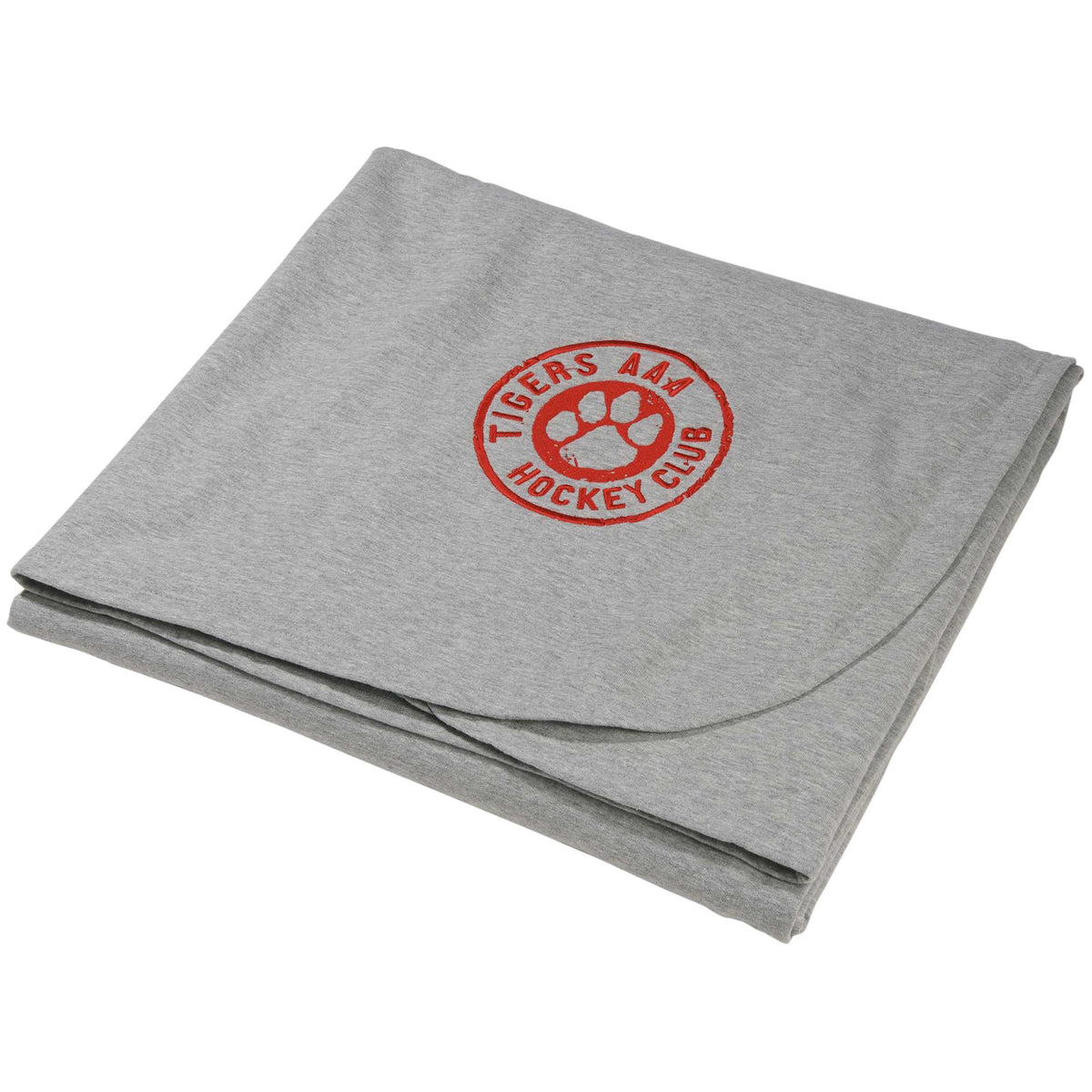 American Giant Campfire Fleece Blanket, Made in USA Embroidery - Athletic Heather - Left Angle