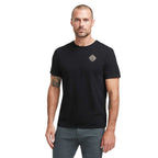 American Giant Classic Cotton Crew Tee for Men Embroidery - Black - Front On Model 2