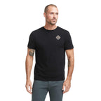 American Giant Classic Cotton Crew Tee for Men Embroidery - Black - Front On Model 3