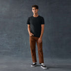 American Giant Classic Cotton Crew Tee for Men Embroidery - Black - Front On Model 6