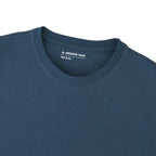American Giant Classic Cotton Crew Tee for Men Embroidery - Washed Navy - Collar Detail