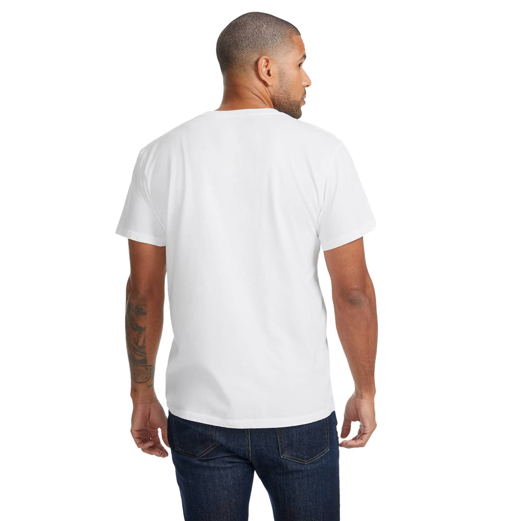 American Giant Classic Cotton Crew Tee for Men Embroidery - White - Back On Model 2