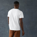 American Giant Classic Cotton Crew Tee for Men Embroidery - White - Back On Model