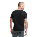 American Giant Classic Cotton Crew Tee for Men Transfer - Black - Back On Model 2