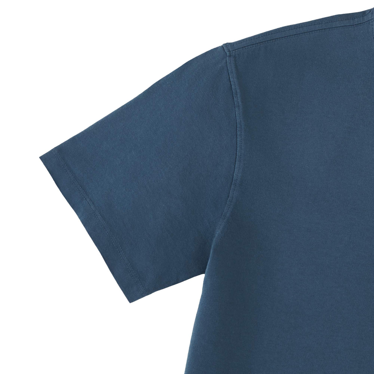 American Giant Classic Cotton Crew Tee for Men Transfer - Washed Navy - Sleeve Detail