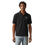 American Giant Classic Cotton Pique Polo for Men Embroidery - Black - On Model Front