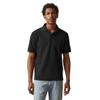 American Giant Classic Cotton Pique Polo for Men Transfer - Black - On Model Front 2