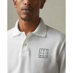 American Giant Classic Cotton Pique Polo for Men Transfer - White - On Model Detail