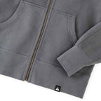 American Giant Classic Heavyweight Full Zip Hoodie for Men Transfer - Steel Grey - Hem Detail 2