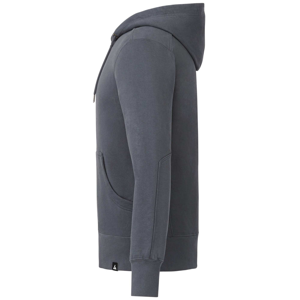 American Giant Classic Heavyweight Full Zip Hoodie for Men Transfer - Steel Grey - Left Side