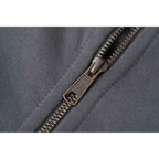 American Giant Classic Heavyweight Full Zip Hoodie for Men Transfer - Steel Grey - Zipper Detail