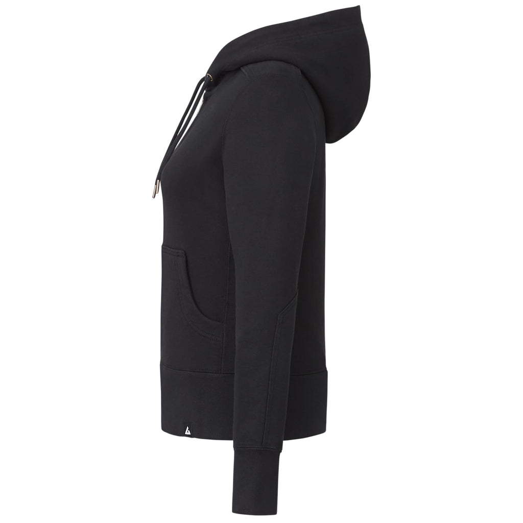 American Giant Classic Heavyweight Full Zip Hoodie for Women Embroidery - Black - Left Side