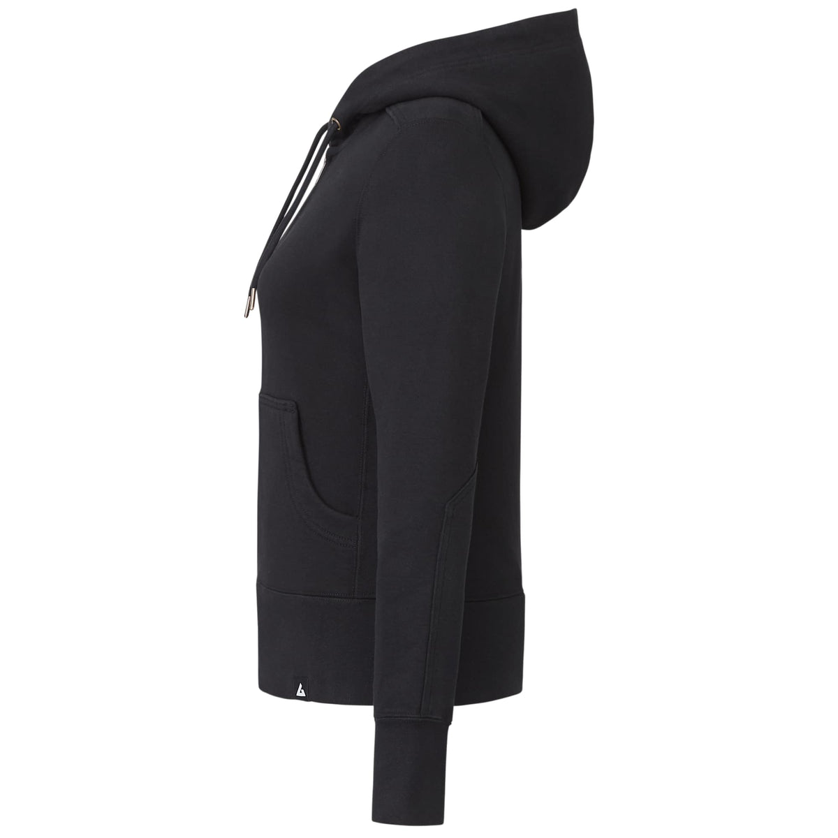 American Giant Classic Heavyweight Full Zip Hoodie for Women Transfer - Black - Left Side