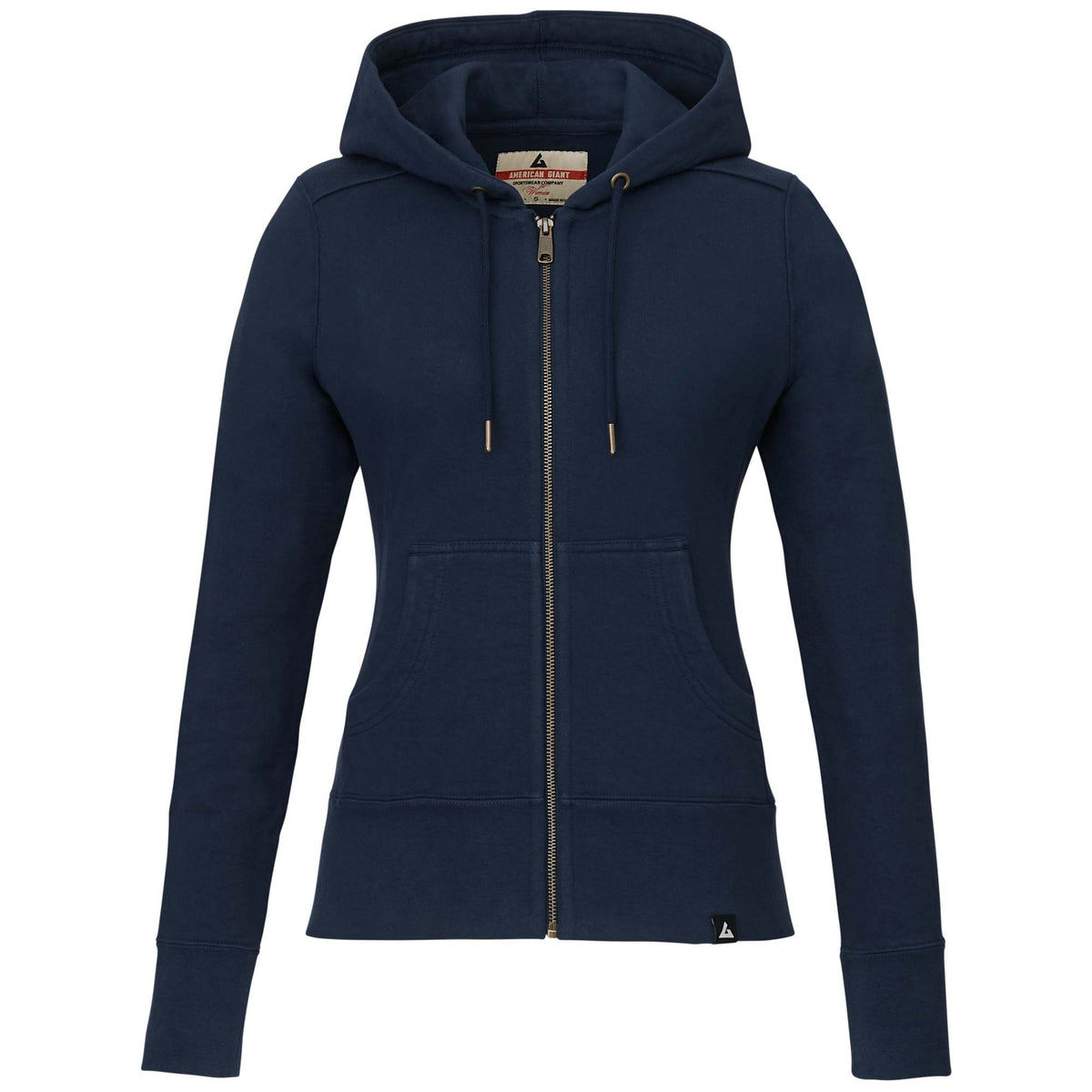 American Giant Classic Heavyweight Full Zip Hoodie for Women Transfer - Polo Blue - Front