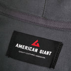 American Giant Classic Heavyweight Full Zip Hoodie for Women Transfer - Steel Grey - Herringbone Detail