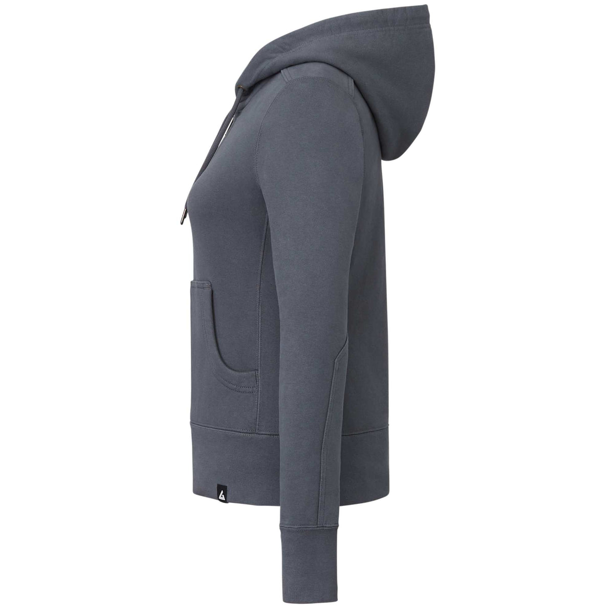 American Giant Classic Heavyweight Full Zip Hoodie for Women Transfer - Steel Grey - Left Side