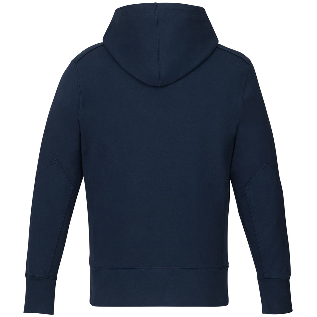 American Giant Classic Heavyweight Pullover Hoodie for Men Embroidery - Polo Blue - Back