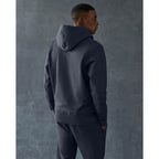 American Giant Classic Heavyweight Pullover Hoodie for Men Transfer - Polo Blue - Back On Model