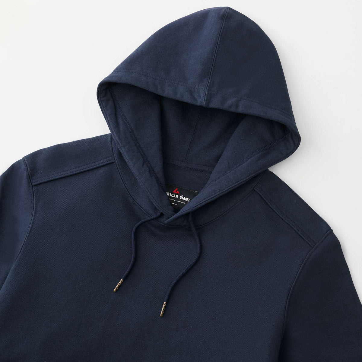 American Giant Classic Heavyweight Pullover Hoodie for Men Transfer - Polo Blue - Detail