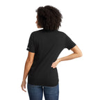 American Giant Classic V-Neck Tee in Supima Cotton for Women Transfer - Black - Back On Model