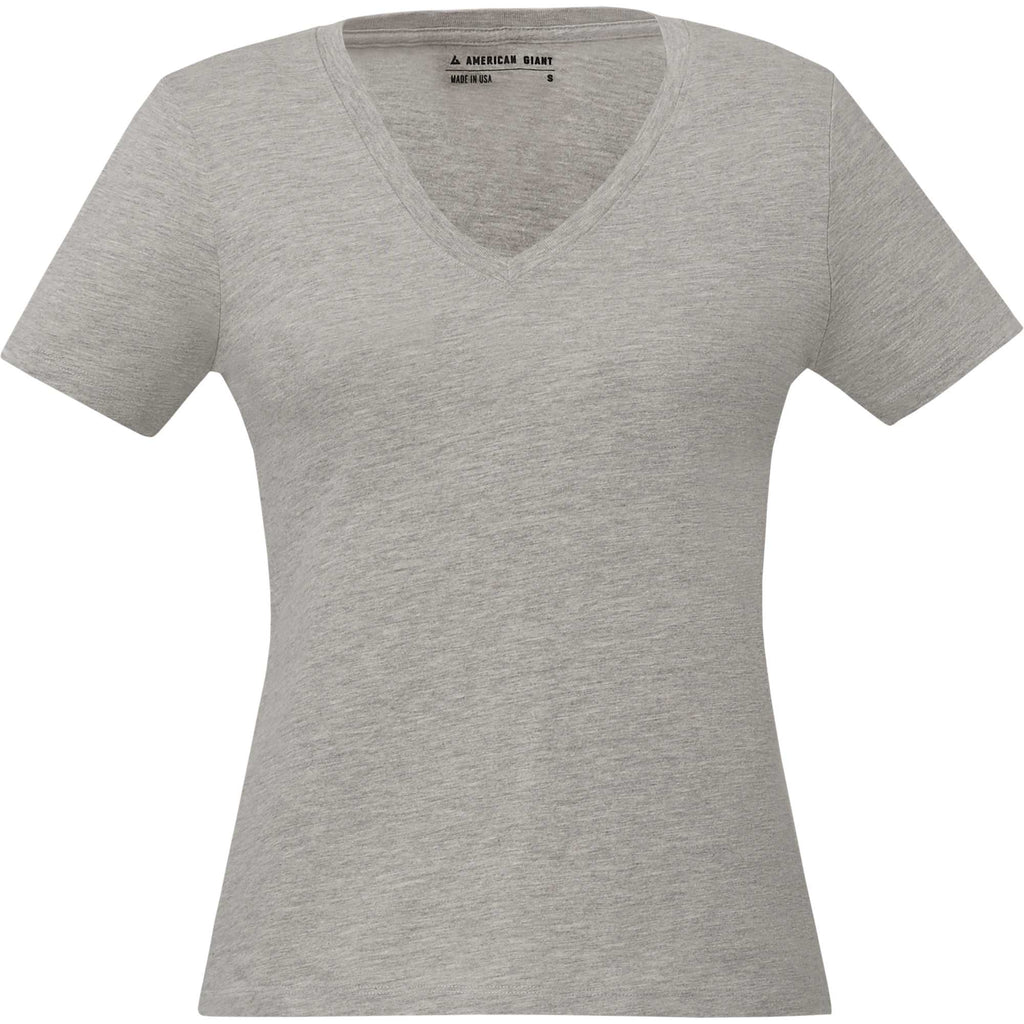 American Giant Classic V-Neck Tee in Supima Cotton for Women Transfer - Heather Grey - Front
