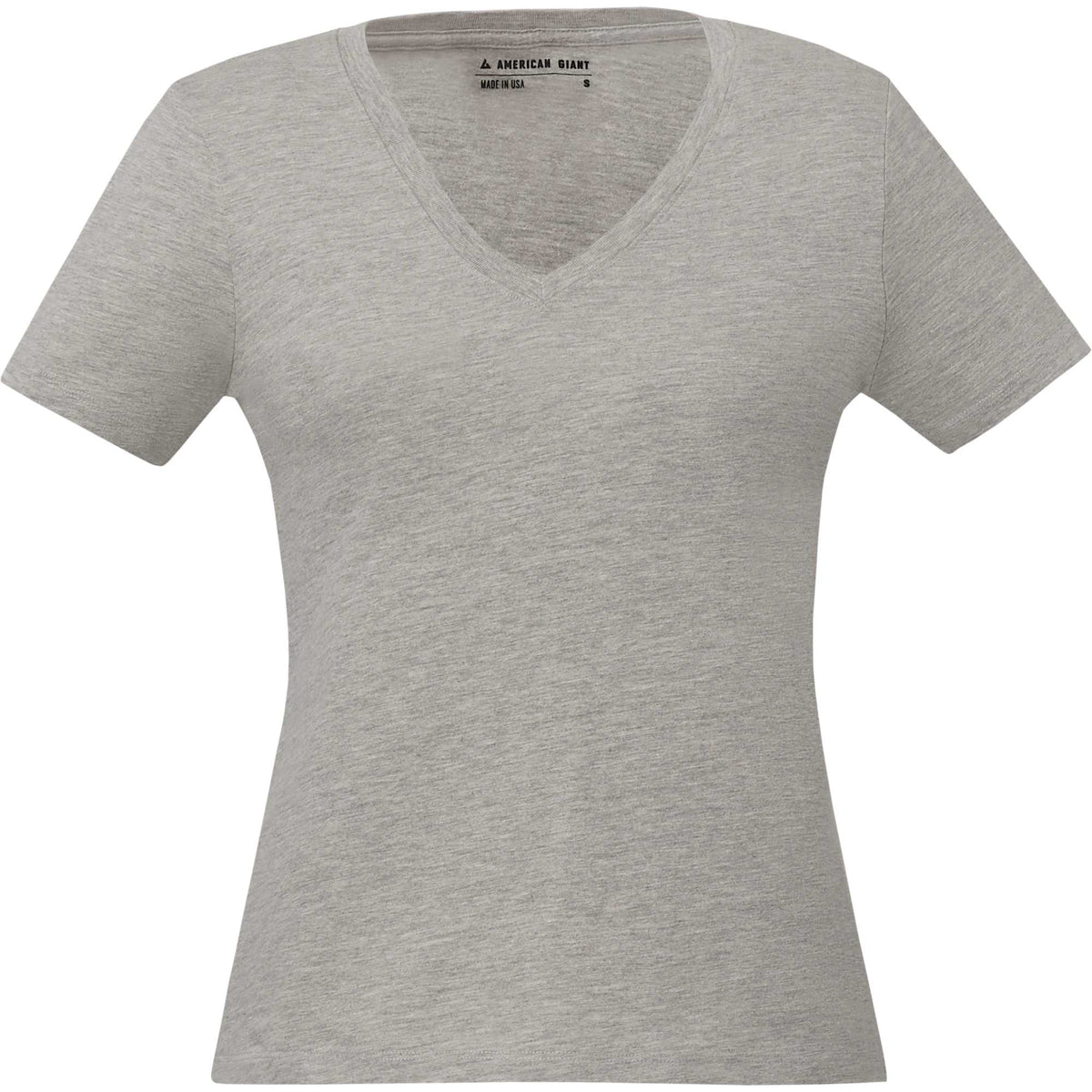 American Giant Classic V-Neck Tee in Supima Cotton for Women Transfer - Heather Grey - Front