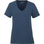 American Giant Classic V-Neck Tee in Supima Cotton for Women Transfer - Washed Navy - Front