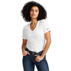 American Giant Classic V-Neck Tee in Supima Cotton for Women Transfer - White - Front On Model