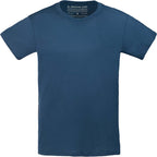 American Giant Crew Neck Tee Made in the USA for Women Transfer - Navy - Flat