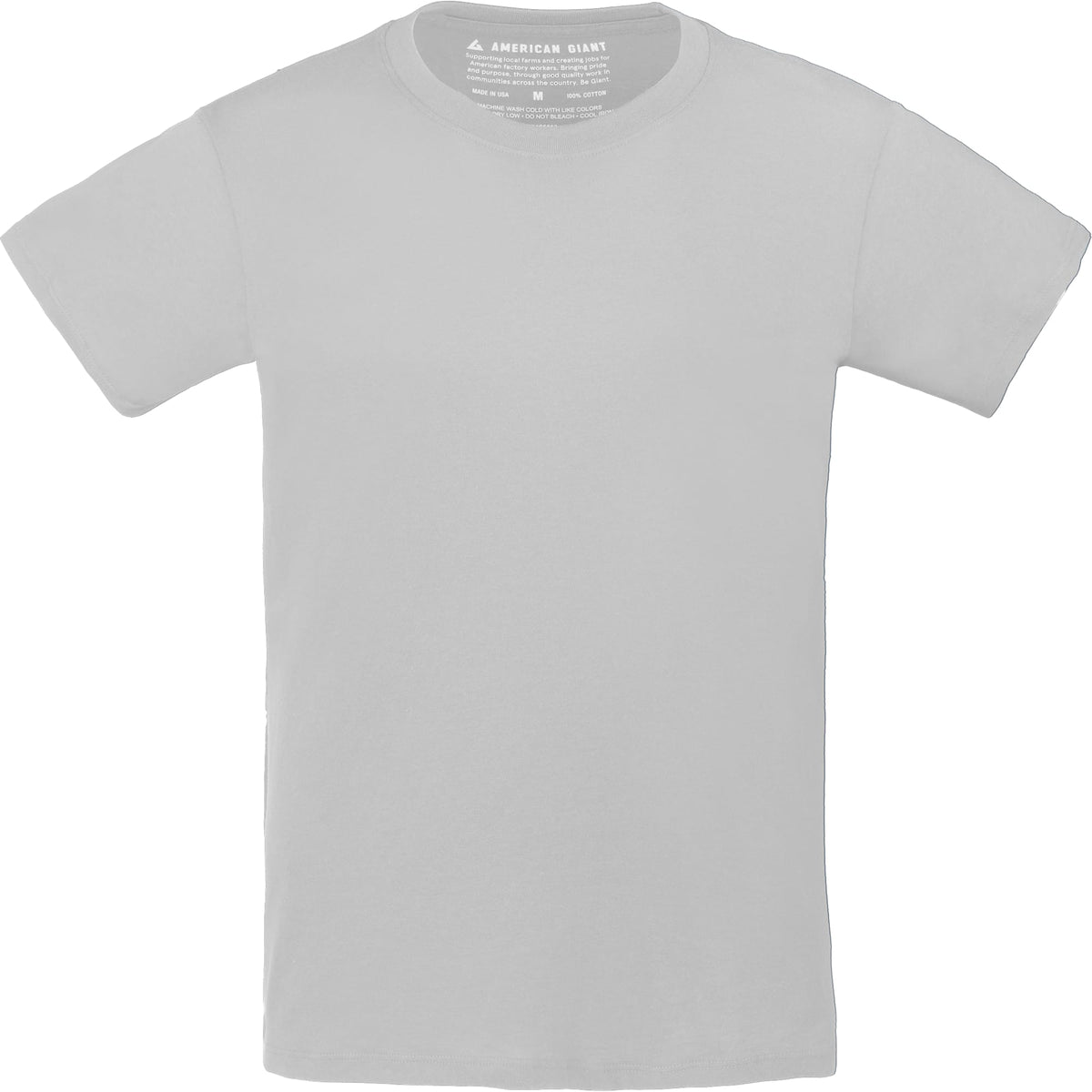 American Giant Crew Neck Tee Made in the USA for Women Transfer - White - Flat