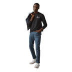 American Giant Everyday French Terry Crew Sweatshirt for Men Embroidery - Black - Front On Model