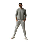 American Giant Everyday French Terry Crew Sweatshirt for Men Embroidery - Titanium - Front On Model