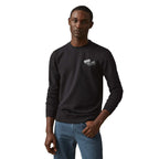 American Giant Everyday French Terry Crew Sweatshirt for Men Transfer - Black - Front On Model 2